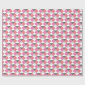 審美的なピンクと黒の三角形の装飾 ラッピングペーパー (フラット)