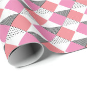 審美的なピンクと黒の三角形の装飾 ラッピングペーパー (ロールコーナー)