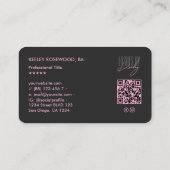 審美的なピンクの発疹のテクニシャンメイクアップスタイリスト 名刺 (裏面)