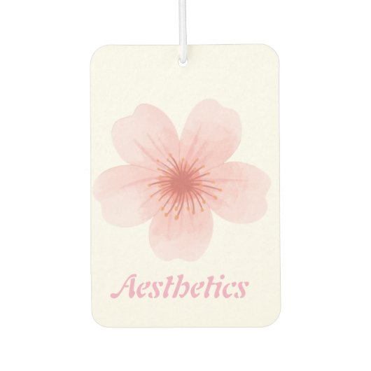 審美的なピンクの花 カーエアーフレッシュナー (正面)