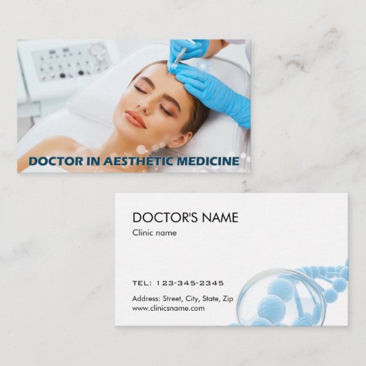 審美的な医者による額のBotoxの注入 名刺 (正面/裏面)