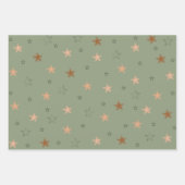 審美的な星パターン ラッピングペーパーシート (正面2)