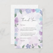 審美的な水の色のフローラ結婚 サンキューカード (正面/裏面)