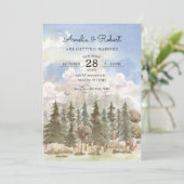 審美的な水の色の自然の横結婚景 招待状 (スタンド正面)