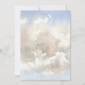 審美的な水の色の自然の横結婚景 招待状 (裏面)