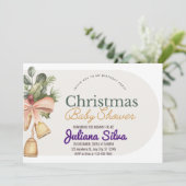 審美的な水の色クリスマスベビーシャワー 招待状 (スタンド正面)