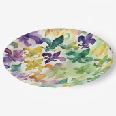 審美的な水の色マルディグラ ペーパープレート (アングル)