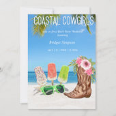 審美的な沿岸女性のカーボーイバチェロレッテ週末 招待状 (正面)