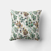 審美的な緑色の花葉模様 クッション (裏面)