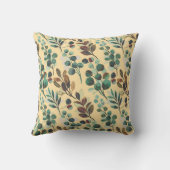 審美的な緑色の花葉模様 クッション (裏面)