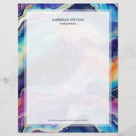 審美的な虹のグリッター瑪瑙テクスチャ レターヘッド