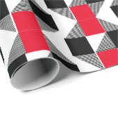 審美的な赤と黒のクラシック色の幾何学模様 ラッピングペーパー (ロールコーナー)