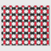 審美的な赤と黒のバッファロープレイドカラーブロック ラッピングペーパー (フラット)