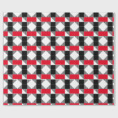 審美的な赤と黒の幾何モダンパターン ラッピングペーパー (フラット)