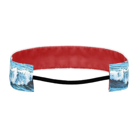 審美的な青い波ノンヘッドバスリップまたは滑ることンド アスレチックヘッドバンド (裏面)