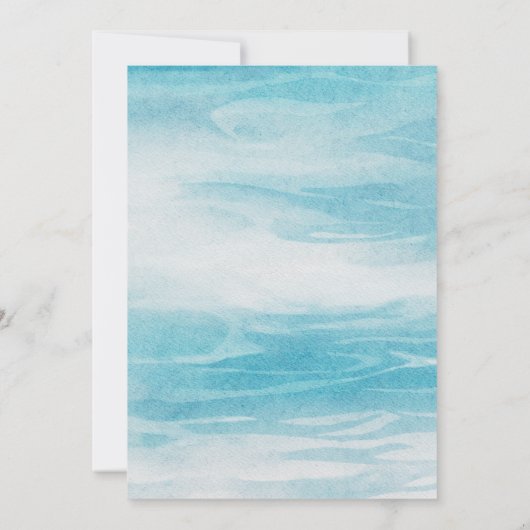 審美的な青い海 招待状 (裏面)