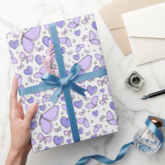 「審美的にかわいい蝶の手描きデザイン」 ラッピングペーパー
