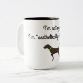 "審美的に挑戦された" Pudelpointerのコーヒー・マグ ツートーンマグカップ (正面左)