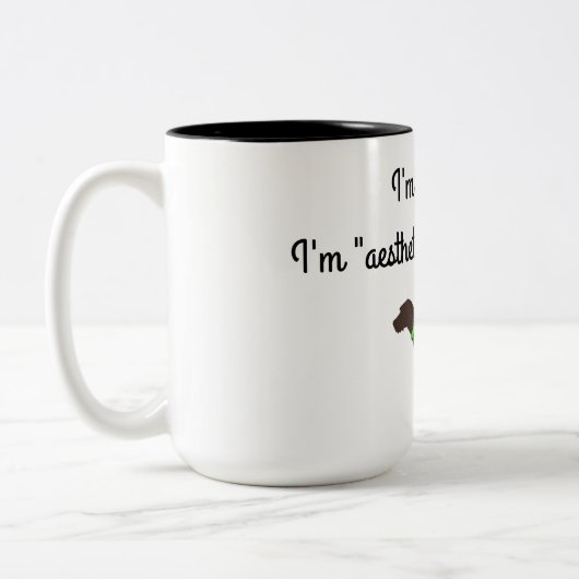 "審美的に挑戦された" Pudelpointerのコーヒー・マグ ツートーンマグカップ (左)