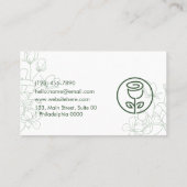 審美的に新鮮なモダン自然スタイリッシュグリーンクリーン 名刺 (裏面)