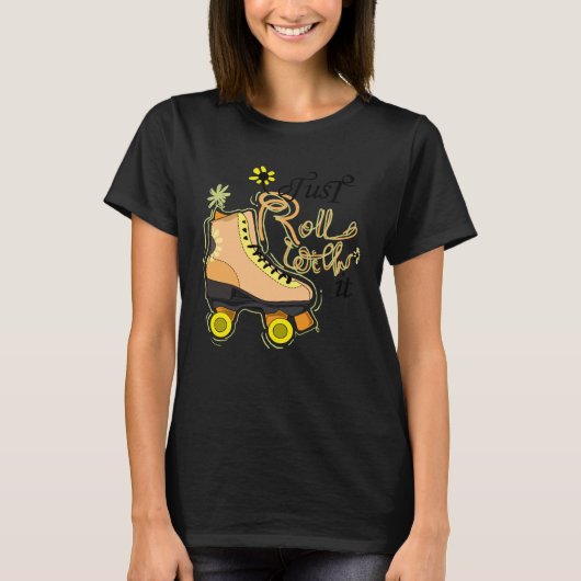 審美的ひまわりローラーskatesシューズフラワー tシャツ (正面)