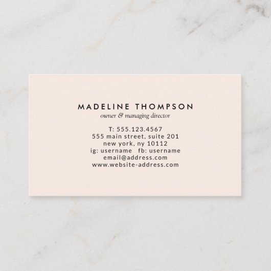 審美的エレガントピグラデーションンクハート 名刺 (裏面)