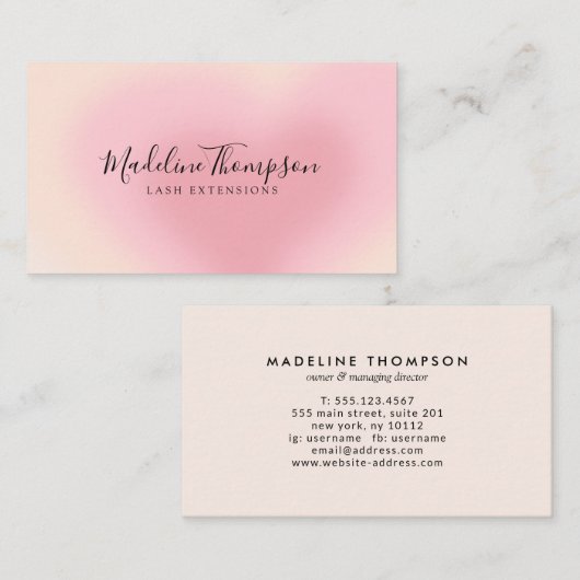 審美的エレガントピグラデーションンクハート 名刺 (正面/裏面)