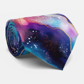 審美的カラフルアゲート虹のグリッターテクスチャ ネクタイ (ロール)