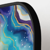 審美的カラフルグリッターアガートのテクスチャモノグラム ピックルボールラケット (左詳細)