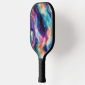 審美的カラフルグリッターアガートのテクスチャモノグラム ピックルボールラケット (左)