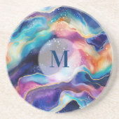 審美的カラフルレインボー瑪瑙グリッターテクスチャ コースター (正面)