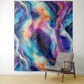 審美的カラフルレインボー瑪瑙グリッターテクスチャ タペストリー (インサイチュ)