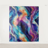 審美的カラフルレインボー瑪瑙グリッターテクスチャ タペストリー (正面)