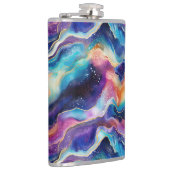 審美的カラフルレインボー瑪瑙グリッターテクスチャ フラスク (右)