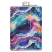 審美的カラフルレインボー瑪瑙グリッターテクスチャ フラスク (裏面)