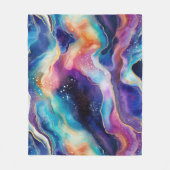 審美的カラフルレインボー瑪瑙グリッターテクスチャ フリースブランケット (正面)