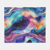 審美的カラフルレインボー瑪瑙グリッターテクスチャ フリースブランケット (正面(横))