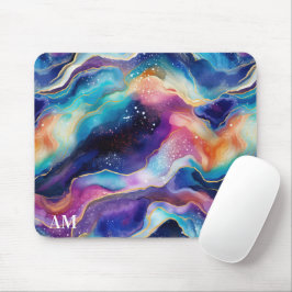 審美的カラフルレインボー瑪瑙グリッターテクスチャ マウスパッド