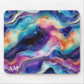審美的カラフルレインボー瑪瑙グリッターテクスチャ マウスパッド (正面)