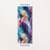 審美的カラフルレインボー瑪瑙グリッターテクスチャ ヨガマット (正面)