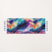 審美的カラフルレインボー瑪瑙グリッターテクスチャ ヨガマット (正面(横))