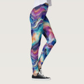 審美的カラフルレインボー瑪瑙グリッターテクスチャ レギンス (右)