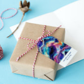 審美的カラフルレインボー瑪瑙グリッターモノグラム ギフトタグ