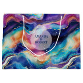 審美的カラフルレインボー瑪瑙モノグラモダンム ラージペーパーバッグ (正面)