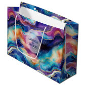 審美的カラフルレインボー瑪瑙モノグラモダンム ラージペーパーバッグ (正面アングル)