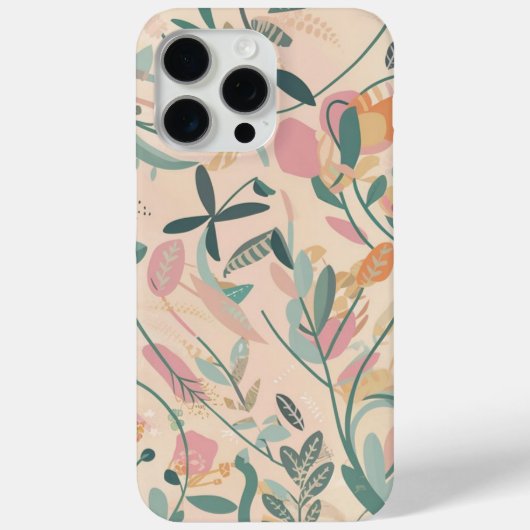 審美的ガーリー植物性ピンク背景 Case-Mate iPhoneケース (裏面)