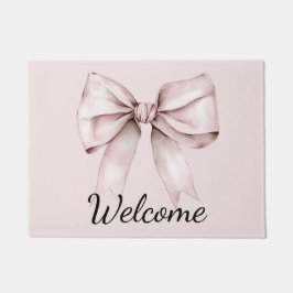 審美的コケットのピンクボウパーソナライズされた ドアマット