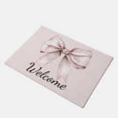 審美的コケットのピンクボウパーソナライズされた ドアマット (アングル)