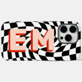 審美的チェッカーボードトレンディーモノグラム Case-Mate iPhoneケース (裏面 (横))