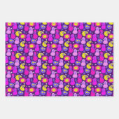 審美的トリップ（幻覚体験）のようなY2K顔デイジー ラッピングペーパーシート (正面3)